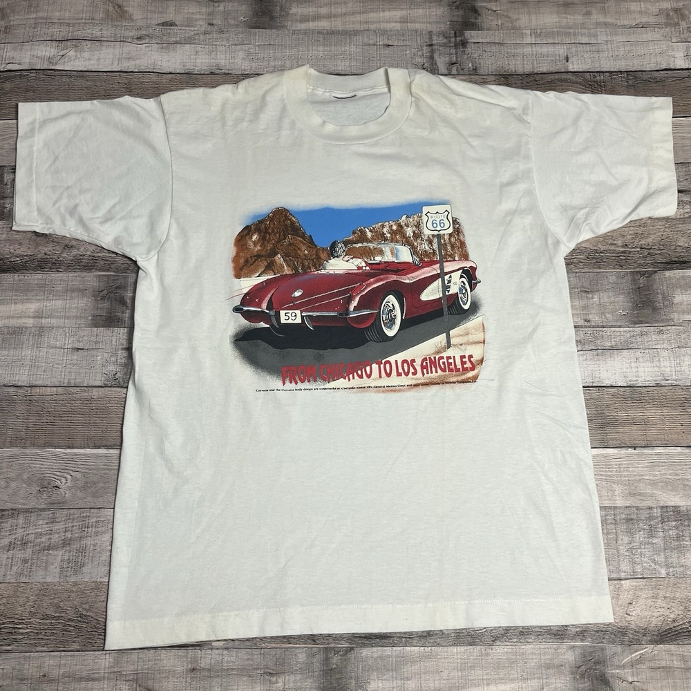 Corvette Shirt Size Large White Vintage Chevrolet Chevy